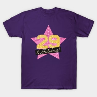 29th Birthday Gifts Women Fabulous - Pink Gold T-Shirt